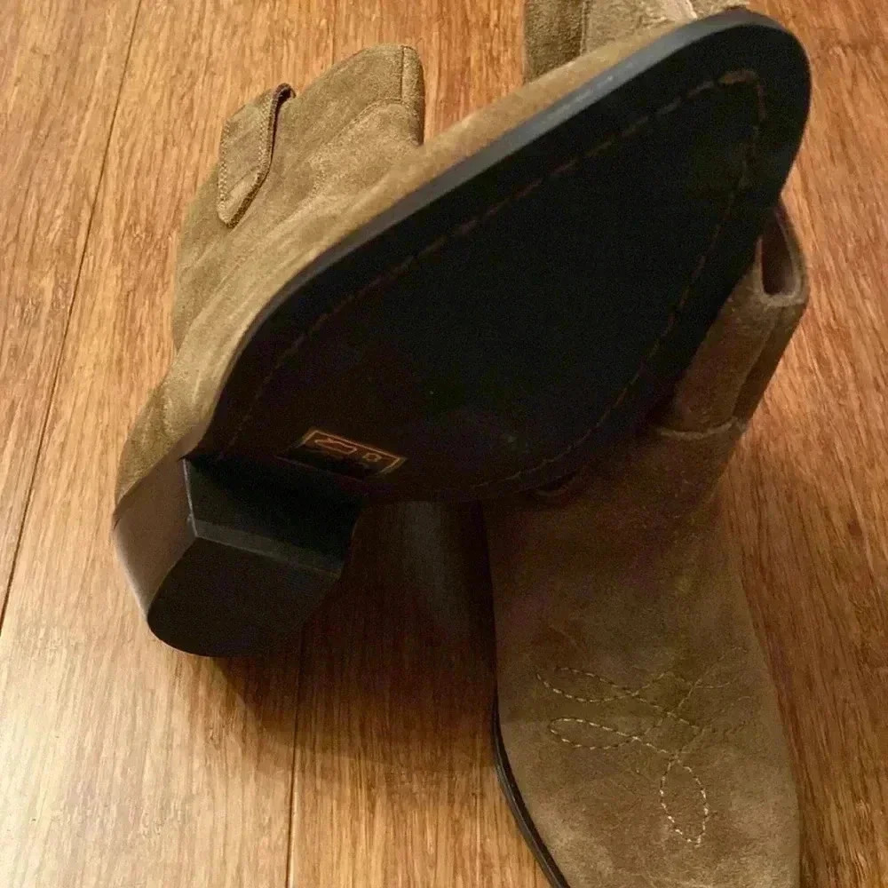 Boden Tan Suede Heeled Boots western - Picture 8 of 8